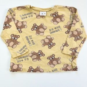 Zara Kids Yellow Teddy Bear Long Sleeve Tee